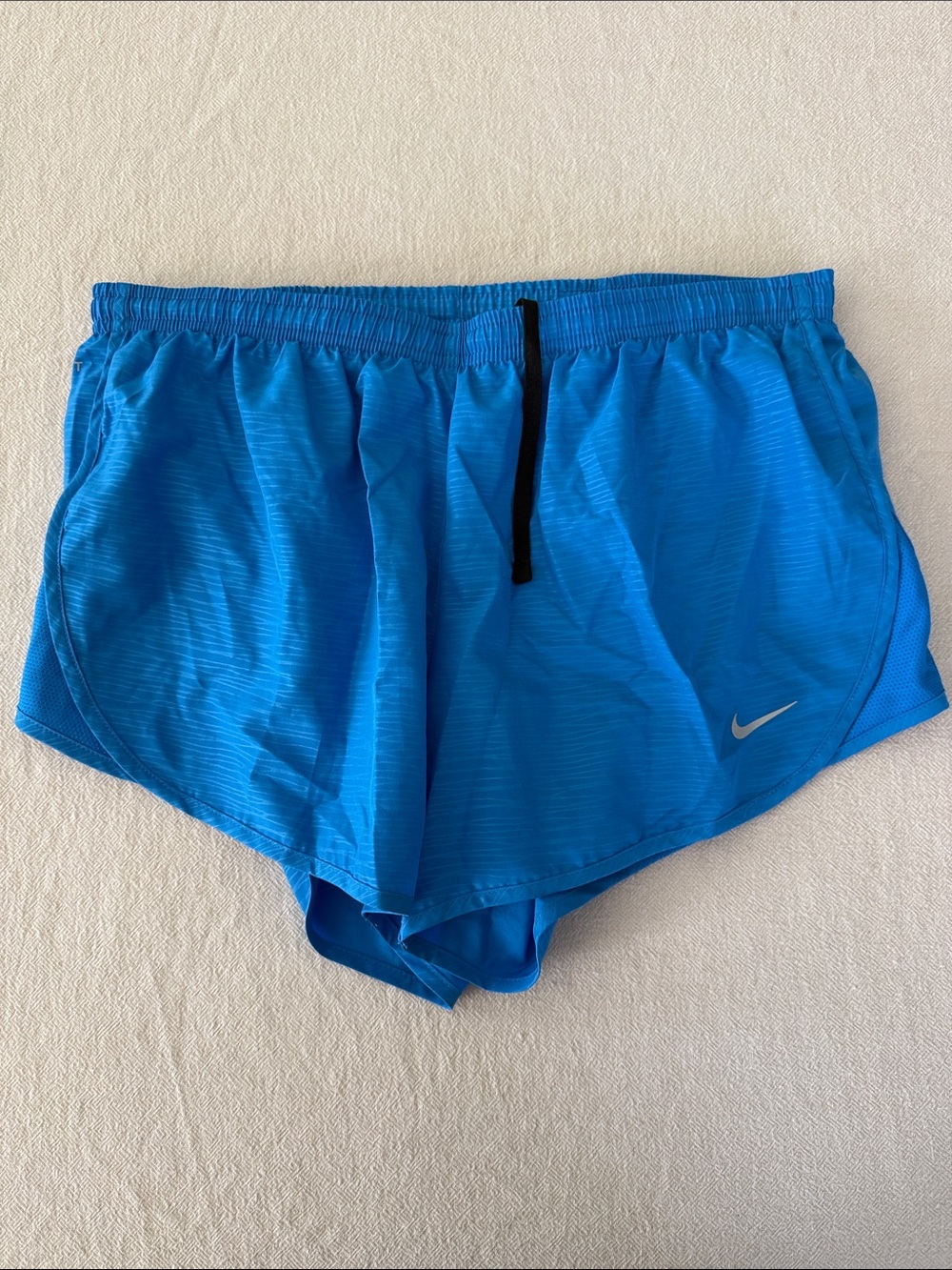 Nike Bright Blue Women's Athletic Running Shorts with Black Drawstring